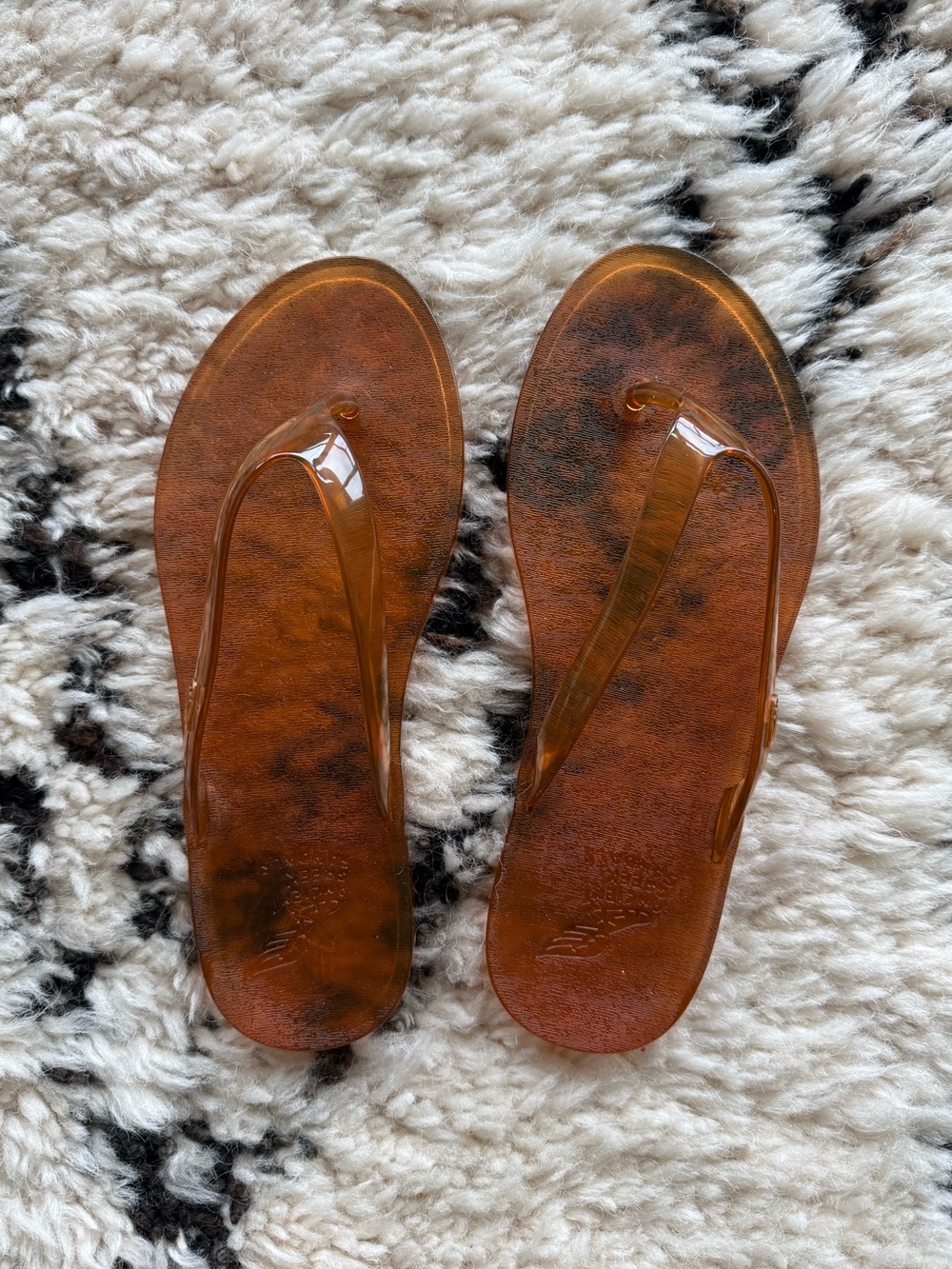 Ancient Greek Jelly Flip Flop Caramel. Size 38. Never Worn.